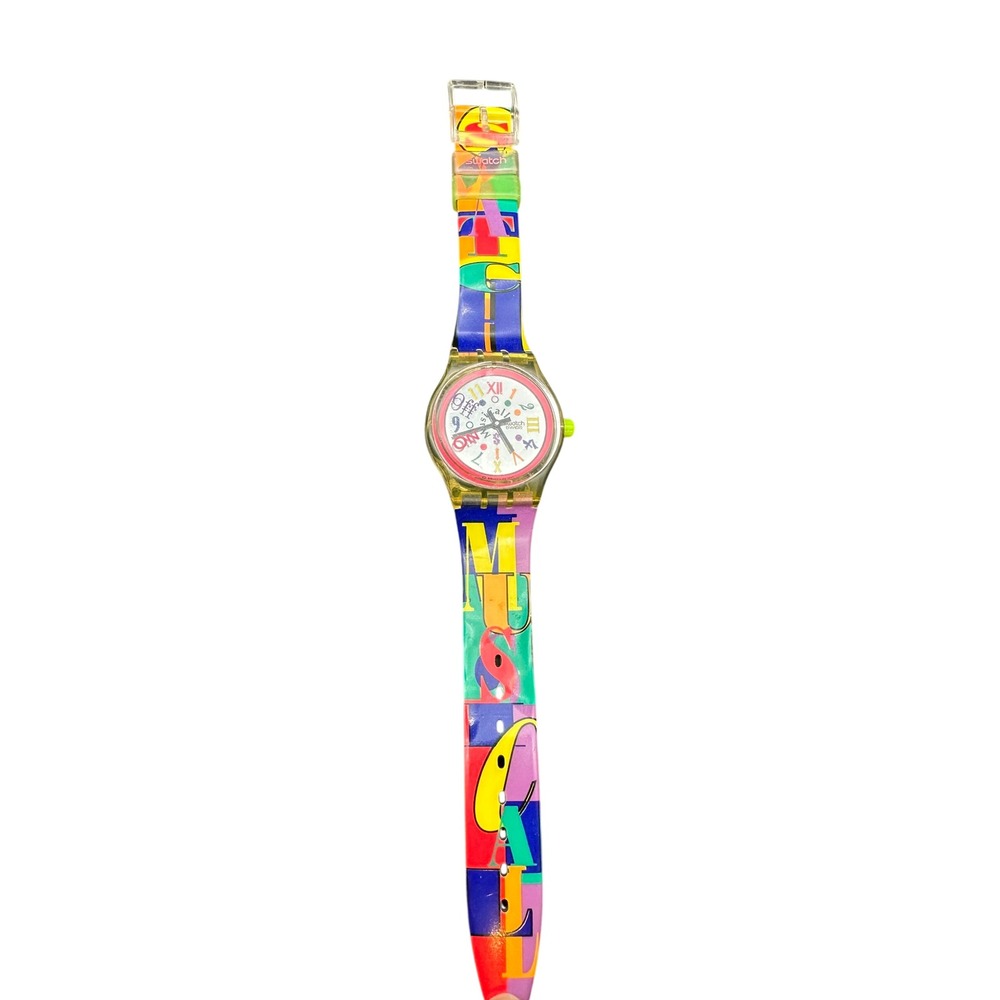 Vintage 1993 Swatch Musicall Watch SLK104 Multi Color Swiss Boogie Mood KC
